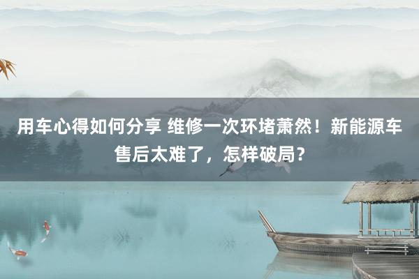 用车心得如何分享 维修一次环堵萧然！新能源车售后太难了，怎样破局？