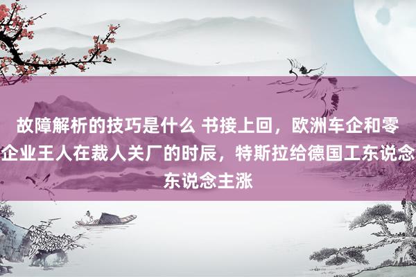 故障解析的技巧是什么 书接上回，欧洲车企和零部件企业王人在裁人关厂的时辰，特斯拉给德国工东说念主涨