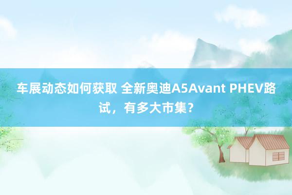 车展动态如何获取 全新奥迪A5Avant PHEV路试，有多大市集？