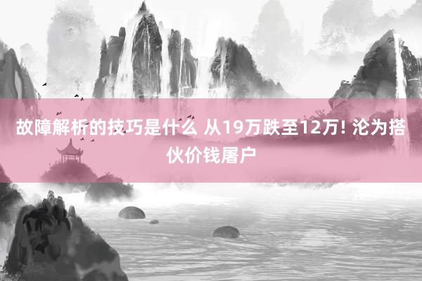 故障解析的技巧是什么 从19万跌至12万! 沦为搭伙价钱屠户