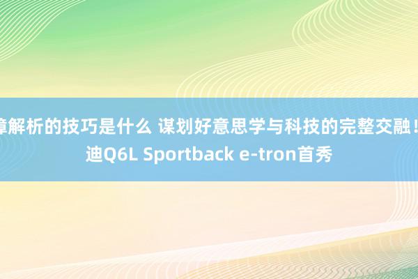 故障解析的技巧是什么 谋划好意思学与科技的完整交融！奥迪Q6L Sportback e-tron首秀