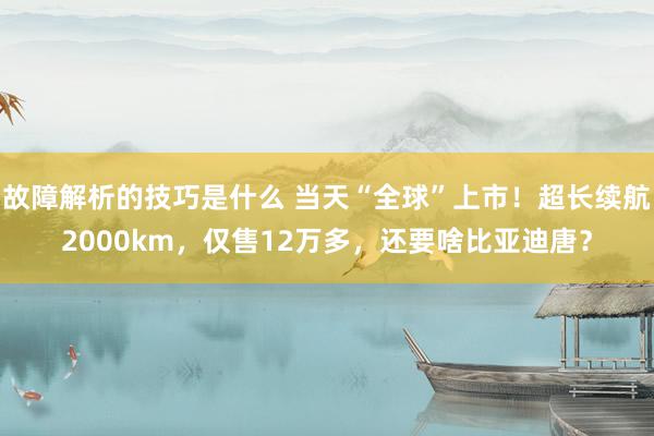 故障解析的技巧是什么 当天“全球”上市！超长续航2000km，仅售12万多，还要啥比亚迪唐？