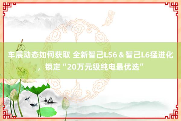 车展动态如何获取 全新智己LS6＆智己L6猛进化，锁定“20万元级纯电最优选”