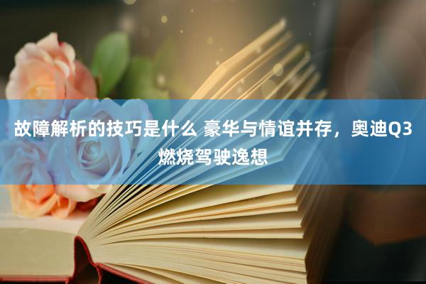 故障解析的技巧是什么 豪华与情谊并存，奥迪Q3燃烧驾驶逸想