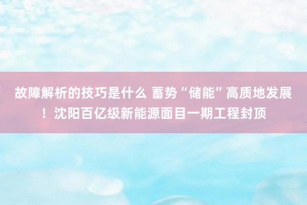 故障解析的技巧是什么 蓄势“储能”高质地发展！沈阳百亿级新能源面目一期工程封顶