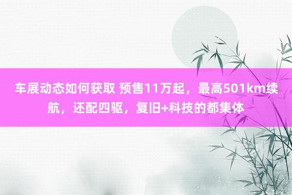 车展动态如何获取 预售11万起，最高501km续航，还配四驱，复旧+科技的都集体