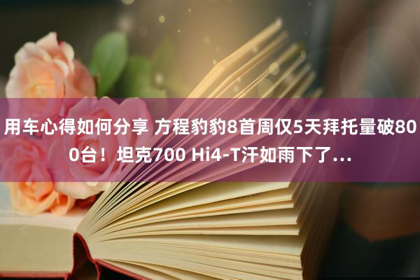 用车心得如何分享 方程豹豹8首周仅5天拜托量破800台！坦克700 Hi4-T汗如雨下了…