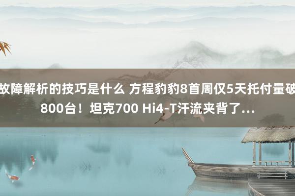 故障解析的技巧是什么 方程豹豹8首周仅5天托付量破800台！坦克700 Hi4-T汗流夹背了…