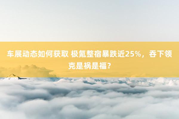 车展动态如何获取 极氪整宿暴跌近25%，吞下领克是祸是福？