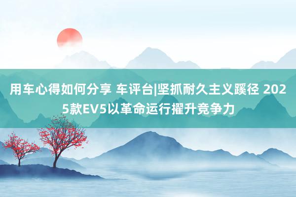 用车心得如何分享 车评台|坚抓耐久主义蹊径 2025款EV5以革命运行擢升竞争力