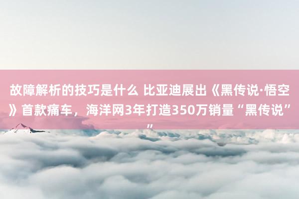 故障解析的技巧是什么 比亚迪展出《黑传说·悟空》首款痛车，海洋网3年打造350万销量“黑传说”