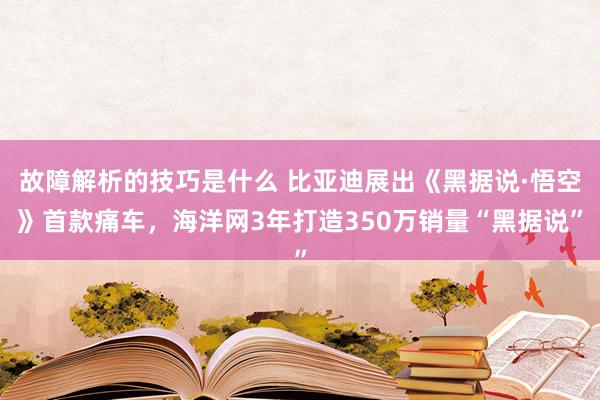 故障解析的技巧是什么 比亚迪展出《黑据说·悟空》首款痛车，海洋网3年打造350万销量“黑据说”