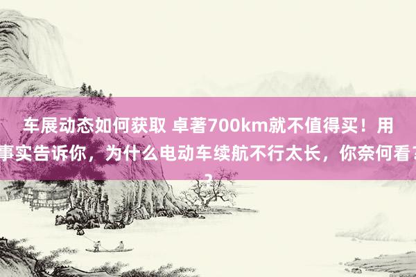 车展动态如何获取 卓著700km就不值得买！用事实告诉你，为什么电动车续航不行太长，你奈何看？