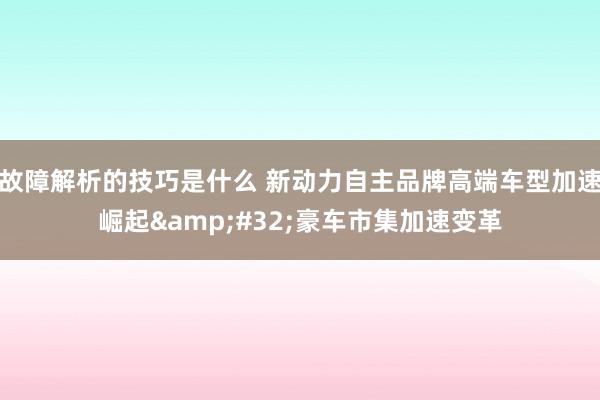 故障解析的技巧是什么 新动力自主品牌高端车型加速崛起&#32;豪车市集加速变革