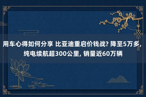 用车心得如何分享 比亚迪重启价钱战? 降至5万多, 纯电续航超300公里, 销量近60万辆