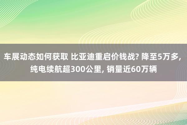 车展动态如何获取 比亚迪重启价钱战? 降至5万多, 纯电续航超300公里, 销量近60万辆