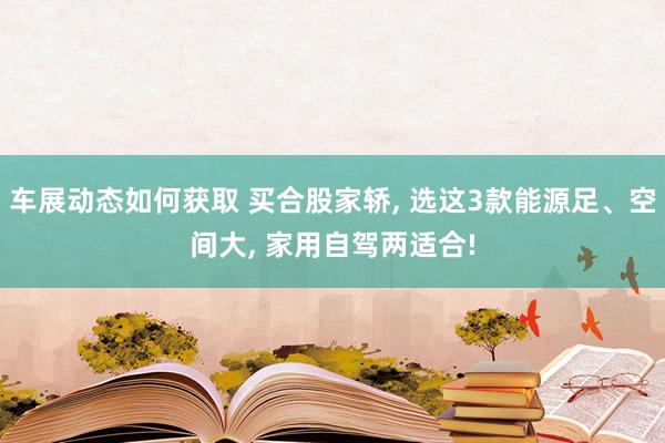 车展动态如何获取 买合股家轿, 选这3款能源足、空间大, 家用自驾两适合!