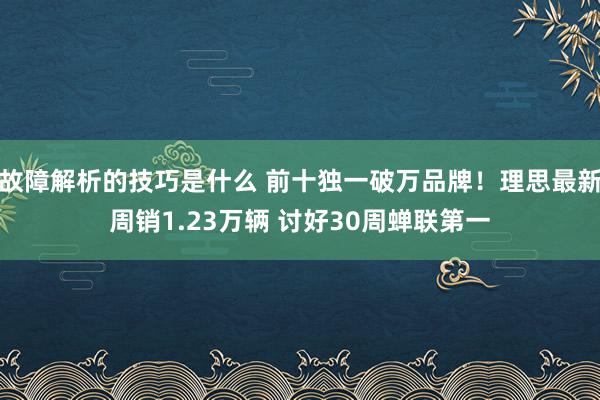 故障解析的技巧是什么 前十独一破万品牌！理思最新周销1.23万辆 讨好30周蝉联第一