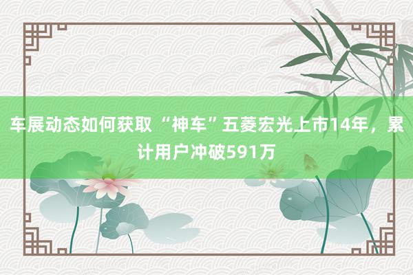 车展动态如何获取 “神车”五菱宏光上市14年，累计用户冲破591万