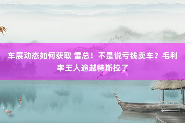 车展动态如何获取 雷总！不是说亏钱卖车？毛利率王人逾越特斯拉了