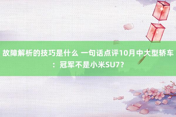 故障解析的技巧是什么 一句话点评10月中大型轿车：冠军不是小米SU7？