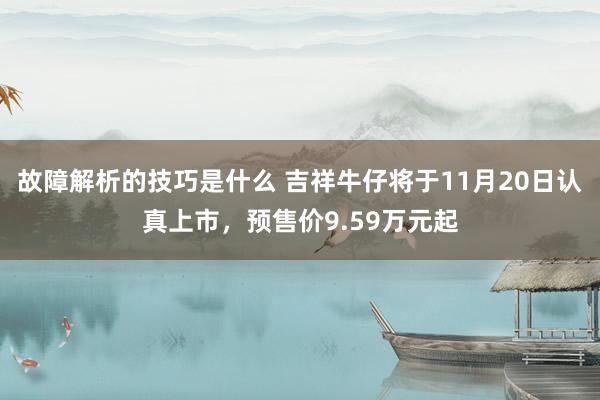 故障解析的技巧是什么 吉祥牛仔将于11月20日认真上市，预售价9.59万元起